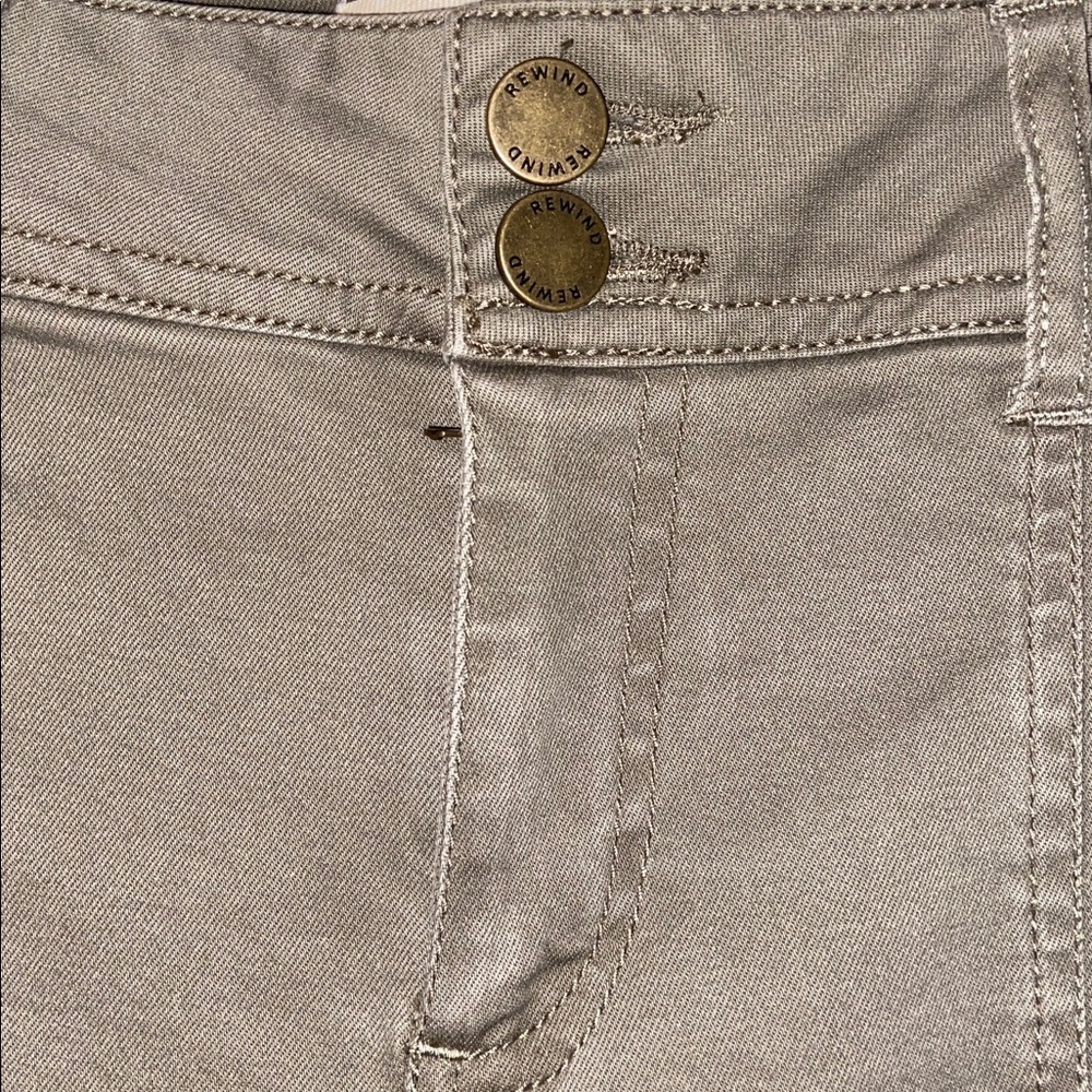Rewind Women’s Juniors Gray Khaki Skinny Jeans Size 13/31W - Picture 6 of 6